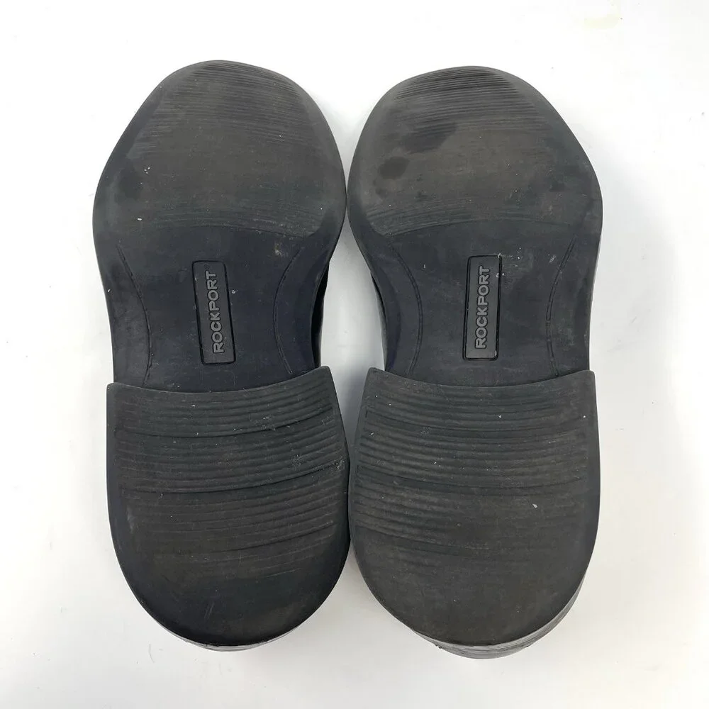 Rockport Felson Men's Shoes K70890 Black Leather Apron‎ Toe Oxford Dress 11